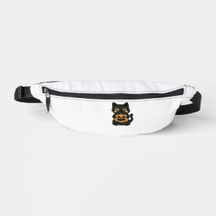 Cute Black Cat Holding Jack O Lantern Pumpkin � Ka Fanny Pack