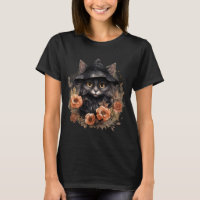 Cute Black Cat in a Witch's Hat