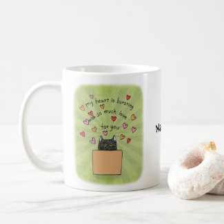Cute Black Cat In Box Cat Lover Custom Name