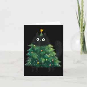 Cute Black Cat In Christmas Tree Cat Lover Xmas Ho Thank You Card