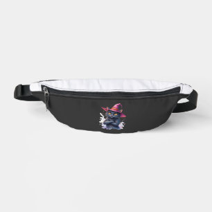 Cute Black Cat in Witch Hat � Magical Halloween Ar Fanny Pack