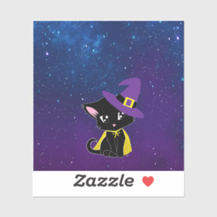 Cute Black Cat in Witch Hat – Magical Halloween De