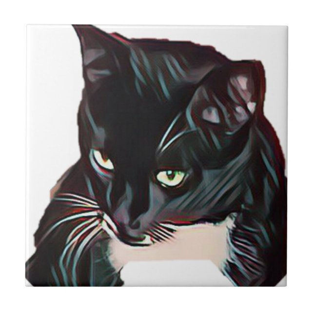Cute Black Cat Kids Tile (Front)