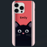 Cute Black Cat Kitten Modern Personalized Name iPhone 15 Pro Max Case<br><div class="desc">Cute Black Cat Kitten Modern Personalized Name iPhone 15 Pro Max Phone Cases features a cute black cat peering through a door with your personalized name in simple modern script typography. Designed by Evco Studio www.zazzle.com/store/evcostudio</div>