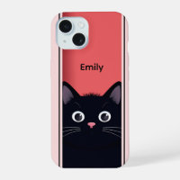 Cute Black Cat Kitten Modern Personalized Name