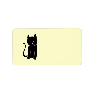 Cute Black Cat Label