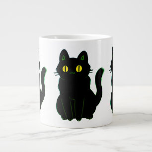 Cute Black Cat Large Coffee Mug