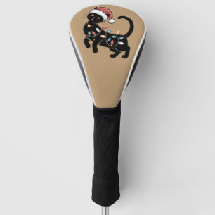 Cute Black Cat Lover Christmas Mom Gift Holiday    Golf Head Cover
