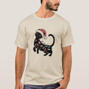 Cute Black Cat Lover Christmas Mom Gift Holiday T-Shirt