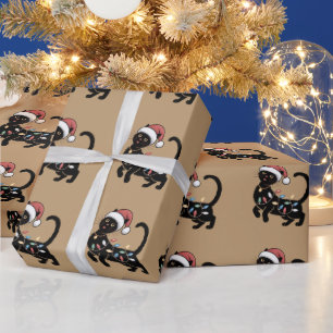 Cute Black Cat Lover Christmas Mom Gift Holiday    Wrapping Paper