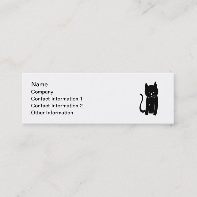 Cute Black Cat Mini Business Card (Front)