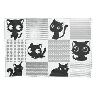 Cute Black Cat Pattern Pillowcase