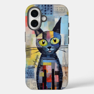 Cute Black Cat Personalized iPhone 16 Case
