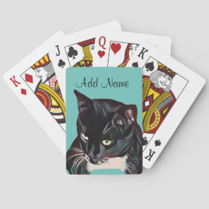 Cute Black Cat Personalized Playing Cards