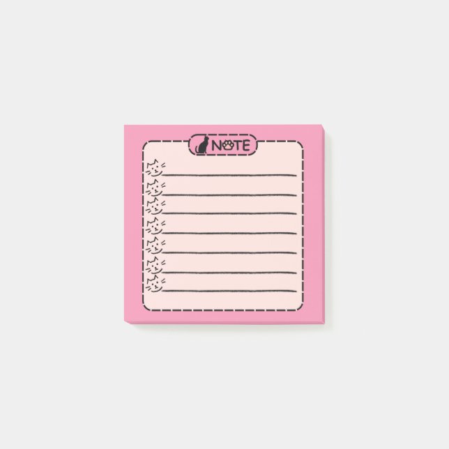 Cute Black Cat Personalized Post-it Notes (Front)