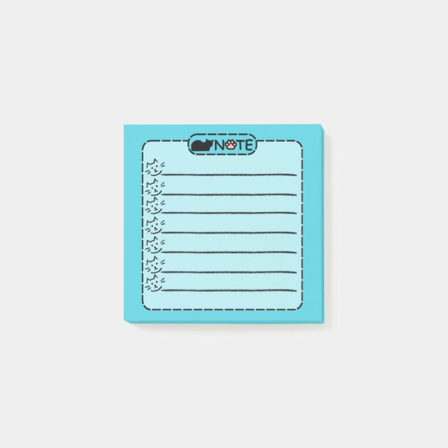 Cute Black Cat Personalized Post-it Notes (Front)
