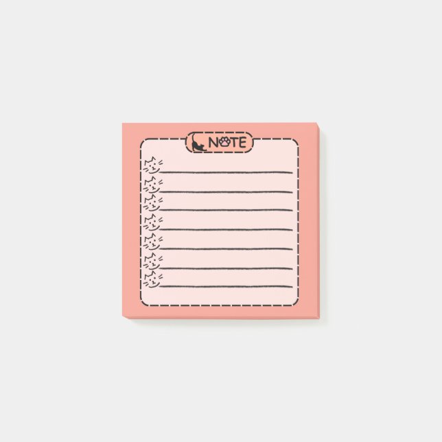 Cute Black Cat Personalized Post-it Notes (Front)