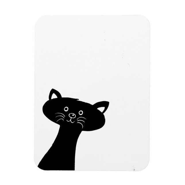 Cute Black Cat Photo Magnet (Vertical)