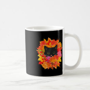 Cute Black Cat Pile Of Leaves Cute Cats And Fall S Coffee Mug