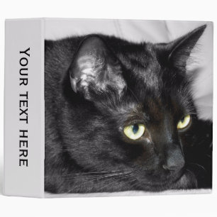 Cute Black Cat Portrait Binder