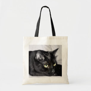 Cute Black Cat Portrait Tote Bag