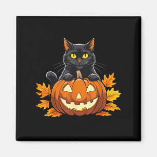 Cute Black Cat Pumpkin Halloween Costume Spooky Se Magnet
