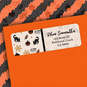 Cute Black Cat Pumpkin Halloween Pattern