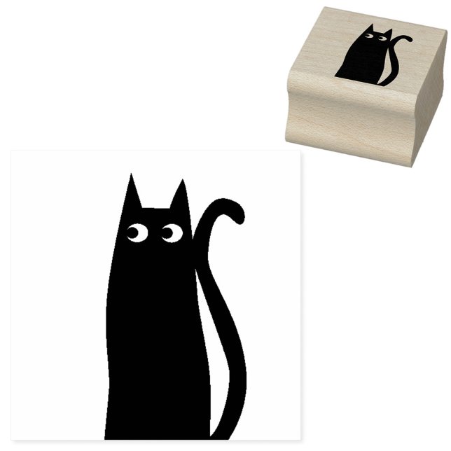 Cute Black Cat Rubber Stamp (Creator Uploaded)