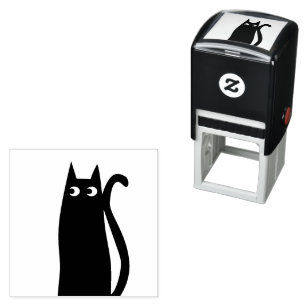 Cute Black Cat Self-inking Stamp