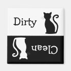 Cute Black Cat Silhouette Clean Dirty Dishwasher