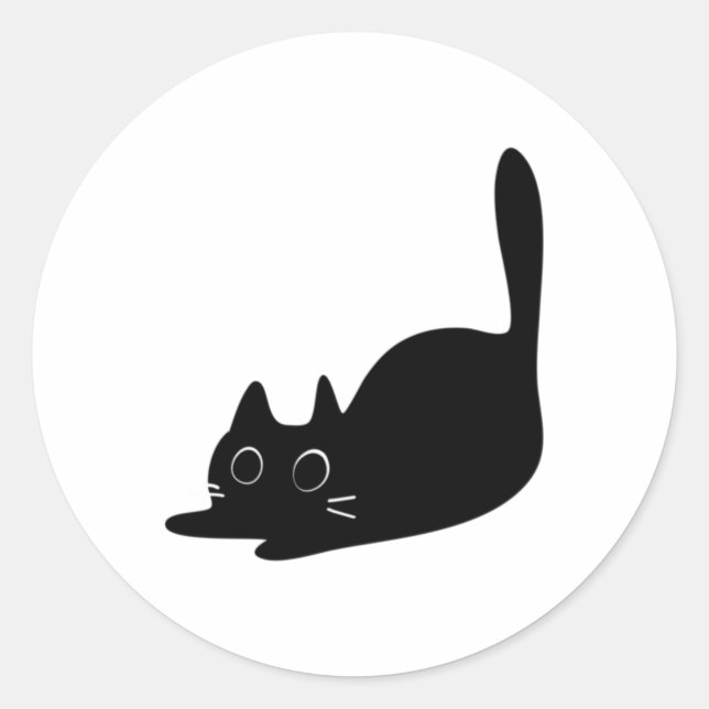 Cute Black Cat Sticker Sticker  (Front)