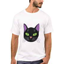 Cute black cat t-shirt design