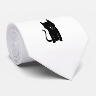 Cute Black Cat Tie