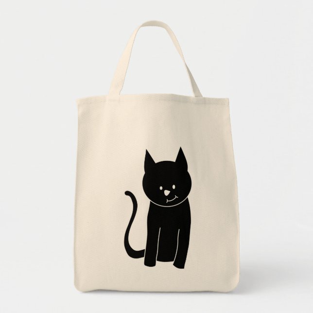 Cute Black Cat Tote Bag (Front)