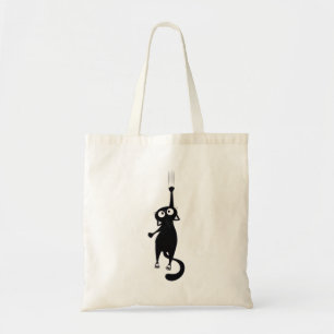 Cute Black Cat Tote Bag   Reusable Shopping Bag