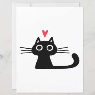Cute Black Cat with Heart  Kitten Valentine Classi