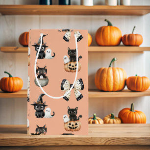 Cute Black Cats and Ghosts  Small Gift Bag