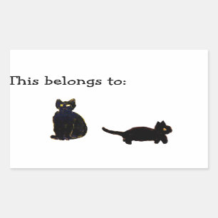 Cute Black Cats Art Sticker