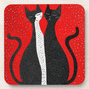 Cute black cats coaster