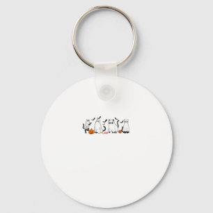Cute Black Cats in Ghost Costume Women and Men Hal Keychain