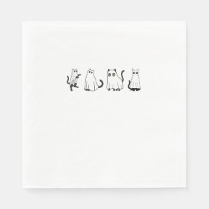 Cute Black Cats in Ghost Costume Women and Men Hal Napkin