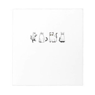 Cute Black Cats in Ghost Costume Women and Men Hal Notepad