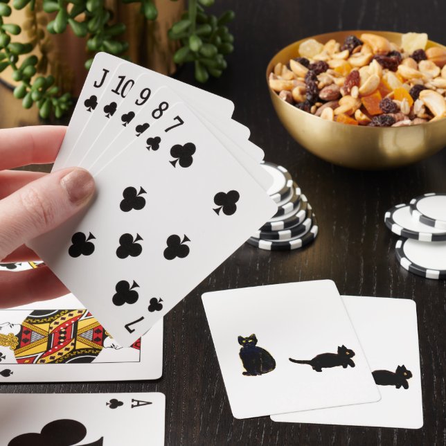 Cute Black Cats Playing Cards (In Situ)
