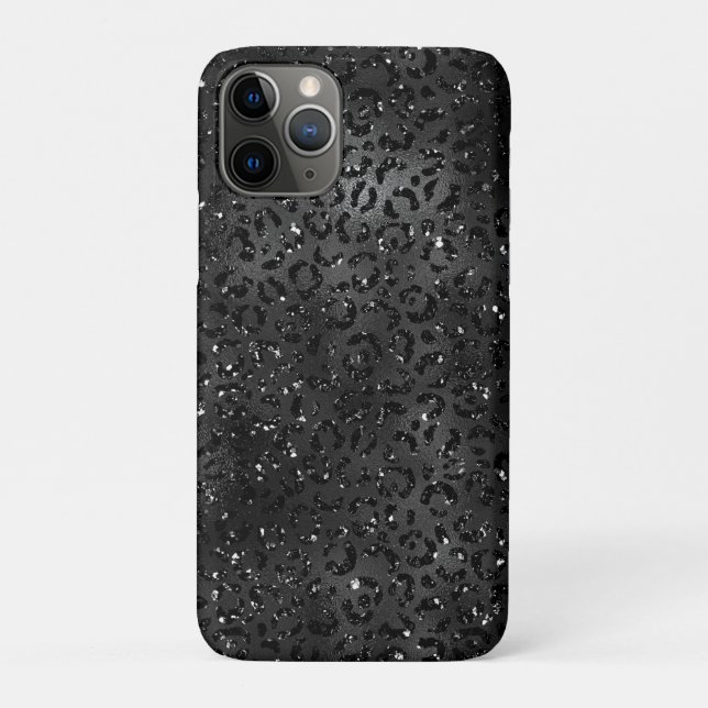 Cute Black Cheetah Leopard Skin Print Animal Case-Mate iPhone Case (Back)