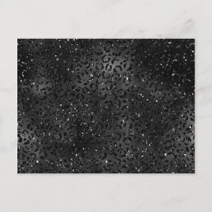 Cute Black Cheetah Leopard Skin Print Animal Postcard