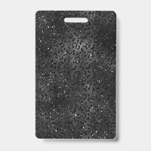 Cute Black Cheetah Leopard Skin Print Pattern Badge