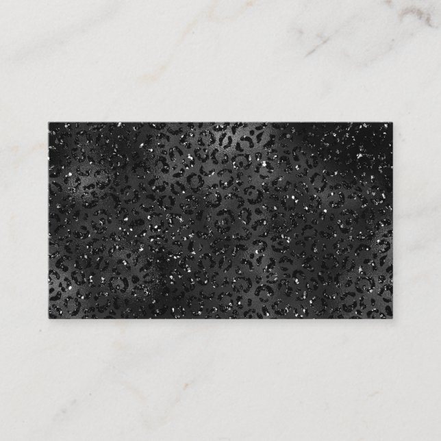 Cute Black Cheetah Leopard Skin Print Pattern Business Card (Front)