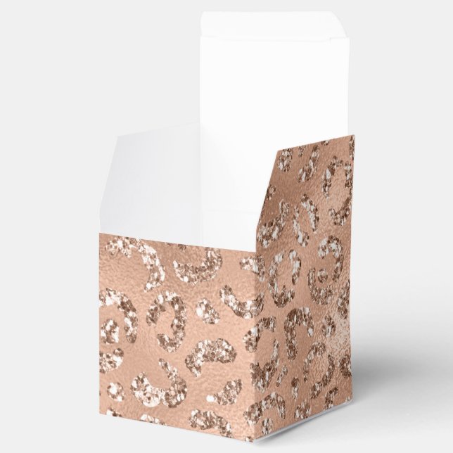 Cute Black Cheetah Leopard Skin Print Pattern Favor Box (Opened)