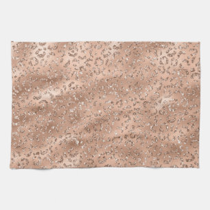 Cute Black Cheetah Leopard Skin Print Pattern Kitchen Towel
