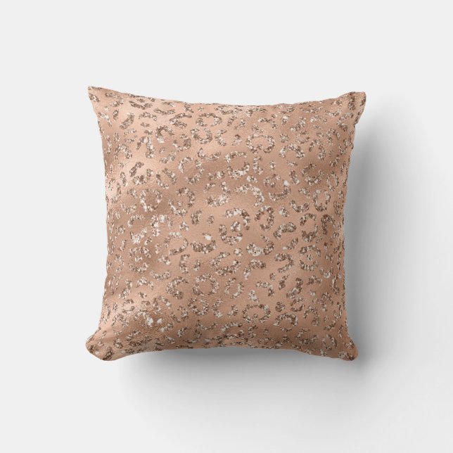 Cute Black Cheetah Leopard Skin Print Pattern Throw Pillow (Front)